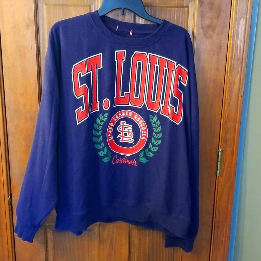 STL CARDINALS SWEATSHIRT,  WOMENS, SZ. XXL, COOPERSTOWN COLLECTION,  LIKE NEW